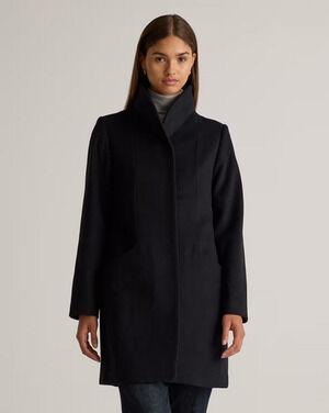 Quince Wool Cocoon Coat Black Size Small